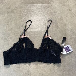 Hanky Panky After Midnight Bralette Womens Medium Black Lace Sexy Peakaboo‎